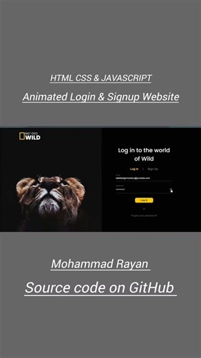 Bring Your Website to Life! Animated Login & Registration Form Using HTML CSS & JavaScript #https