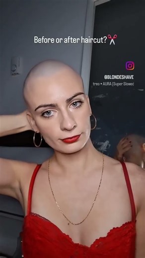 From long hair to bald @BlondeShave #headshave #undercut #bobhaircut
