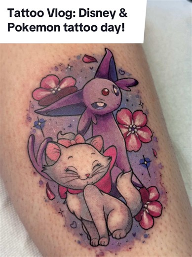 Super fun day today wish a Disney x Pokemon mash-up tattoo and a Disney castle tattoo 🏰🌸 thank you to my 2 lovely customers ☺️ {#pokemon #pokemontattoo #disney #disneytattoo #tattooartist}