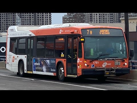 (Ride Video) MiWay | 2017 Novabus LFS 1751 Route 7N Airport to Westwood (Part 1)