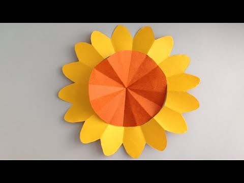 折り紙 ひまわりの花 簡単な切り方 Origami sunflower