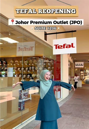 Good news for Johorean & Singaporean . Now, Tefal doing a Re-Opening outlet at JPO at Suite 1206 mummies ! ✅ Up to 60% savings on selected item ✅ Spend RM500 get Lucky Draw Tefal Products ✅ First 10 customers of the day with min. spend RM250 get Goodie Bag Come now !! @Tefal Premium Outlet ✨ 📍 Johor Premium Outlet (JPO) ➡️ Suite 1206 ⏰ 10 am - 10 pm #JohorPremiumOutlet #Tefal #Reopening #homeliving #fypsg