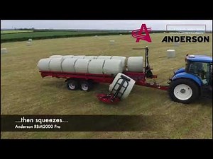 RBMPRO2000 wrapped silage bale mover at work in UK - June 2019