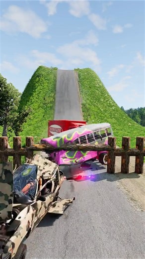 56K views · 77 reactions | Cars & Derby Bus vs Log Trap #beamng #beamngdrive #crash #gamingclips | Saba Doll | Facebook