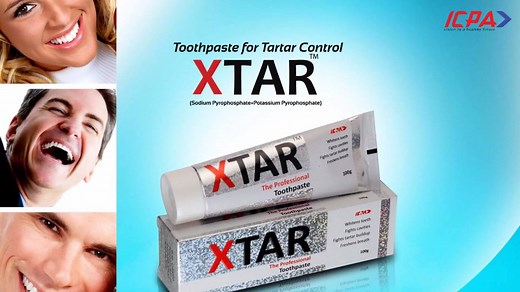 XTAR toothpaste controls tartar and prevent calcification of plaque, it has good foam and fresh mint flavor with excellent mouth feel. | ICPA Health Products ltd.