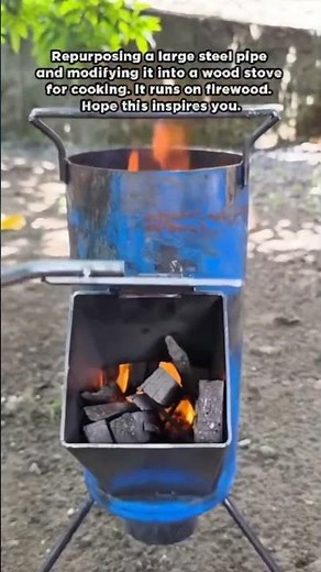 DIY Wood Stove From Steel Pipe | Cook With Firewood #DIYStove #OffGridLiving