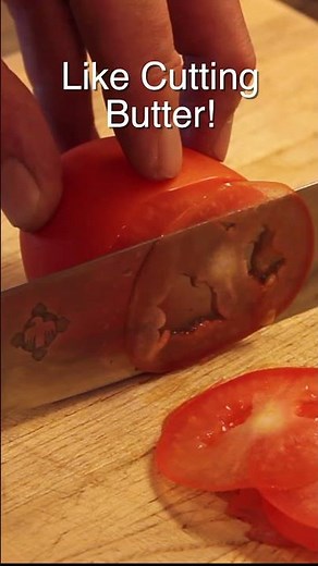 Nakiri vs. Tomato - Cutting Very Thin Tomato Slices #cooking #knifeskills #nakiri