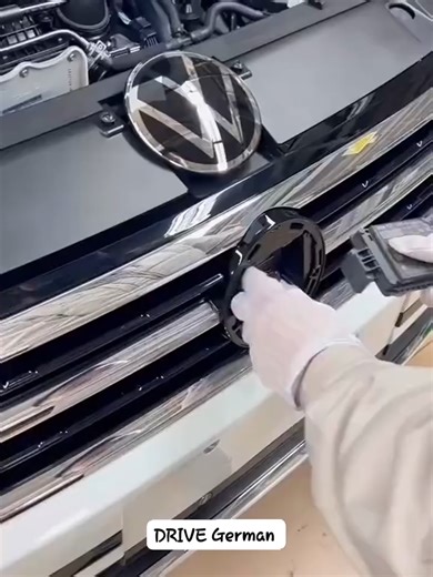 Car factory: badge/ emblem installation