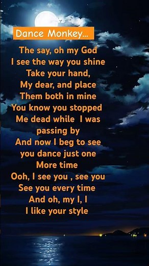 🩷🩵Dance Monkey lyrics by Tones and I (Part - 1 ) #dancemonkey #lyrics