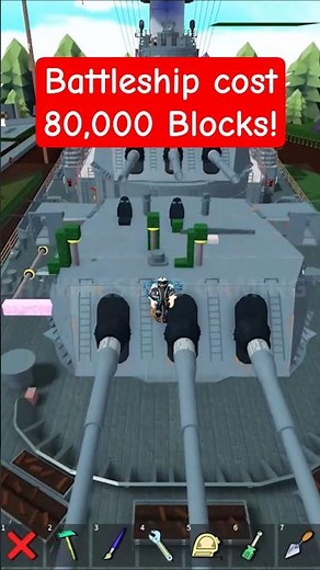Roblox Build a Boat for Treasure half finished battleship already cost 80K Blocks! #babft #roblox