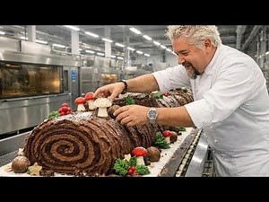 Inside the Yule Log Factory: A Timeless Christmas Dessert by Guy Fieri (Full Process)