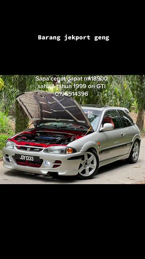 Assalamualaikum 🤲🏻 satria gti c99 mmc. model pertama tahun 1999. body chasis ori gti c99. Side mirror mmc. sunroof mmc 2step auto sensor. enjin 4g93 dohc 1.8 twincam stock. wayering mmc ecu kod E bleh recip. gearbox 1.8 gti. fuel regulator. extractor 421 sekali piping 2inci. ekzos bantai ori gti kepala petak. bodypart full ori gti. rim ori gti saiz 16. adjustable gab hilow. Jalan jauh tiada masalah. Enjin senyap. Enjin bebas liking. seat depan recaro merah thai. seat belakang ori gti. dashboar