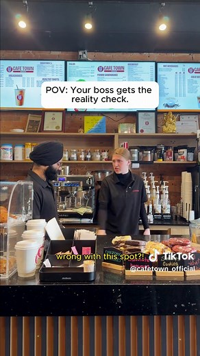 Hmm… must be a glitch 🧐 . . . . . [#cafetown , cafetown orangeville, orangeville cafe, cafe canada, support local canada, funny cafe reel, cafe skit, comedy reels, relatable humor, viral skits, customer vs owner, ask for the manager, small business humor, business owner life, behind the counter, barista life, cafe moments, coffee shop vibes, trending reels, explore page reels]