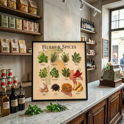 Herbs & Spices Poster Printable, Kitchen Wall Art, Italian Herbs Chart, Botanical Print, Culinary Decor, Instant Download, A4 A3 300 DPI - Etsy
