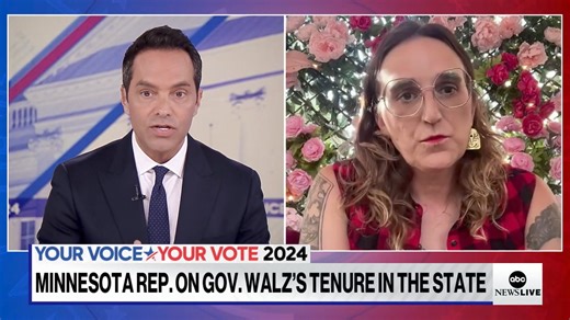 Minnesota Rep. Leigh Finke, the first transgender legislator to come out in Minnesota history, describes Gov. Walz, VP Harris' official running mate, as "interested in the communities he serves ... supportive of the LGBTQ community since he was a high school teacher." | ABC News Live