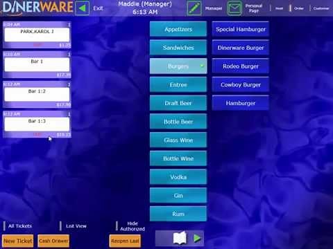 Dinerware POS Software : Table Service Demo