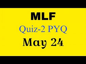 MLF Quiz-2 PYQ | May 24 | #mlf #iitm
