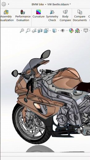 Bike 3D Design in SolidWorks | Quick CAD Modeling #shorts