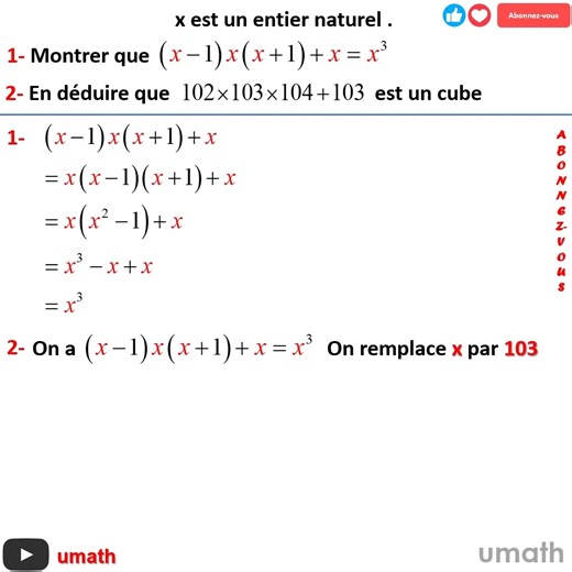 Comment vérifier qu'une opération est un cube #fonction #mathstricks