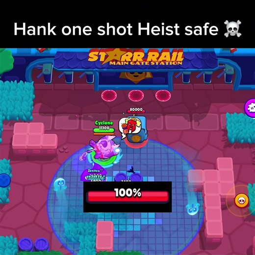 Hank one shot Heist safe ☠️ #brawlstars #fyp | Brawl Stars