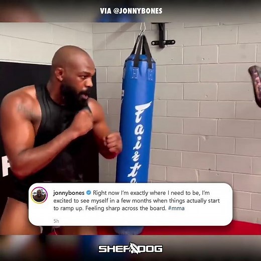 Jon Jones hitting pads training for Heavyweight debut