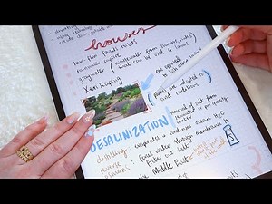 ASMR iPad Writing | let's take some aesthetic study notes ✨ (Apple Pencil writing sounds, whispers)