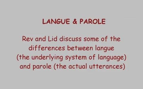 语言学 "Langue and Parole" by Saussure