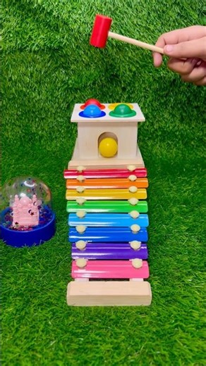 Hammer Ball Drop on Rainbow Xylophone 🎵 | Satisfying Combo Sound & Color | DMS SatisfyMe