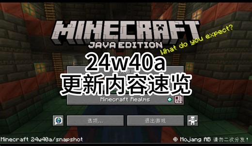 【更新速览】Minecraft Java版最新快照-24w40a