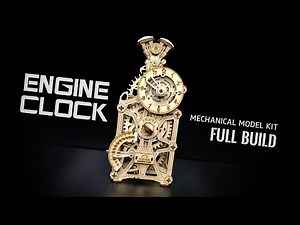 Assembly Incredible Piston Engine Wood Clock | Ugears Engine Clock Puzzle | Build & Review | ASMR