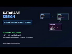 Database Design in 20 Minutes (Schema, Normal Forms, Indexes)