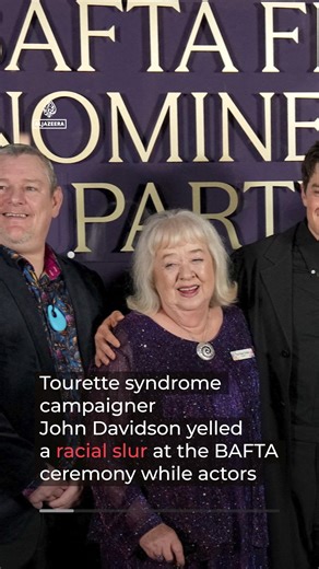 Tourette syndrome campaigner John Davidson involuntarily shouted a racial slur at the BAFTA Film Awards prompting apologies after it aired unedited. The BBC did cut filmmaker Akinola Davies Jr.’s “free Palestine” line, sparking criticism. | Al Jazeera English