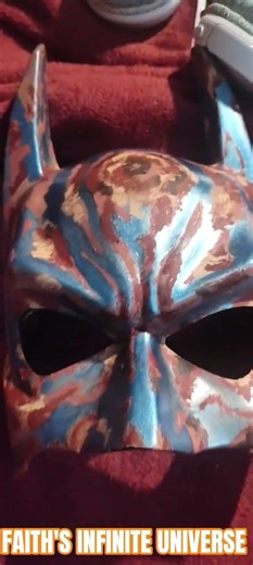 I Painted A Damaged Blue Batman Mask. #batman #halloween #mask #art #painting #paint #dc #comics