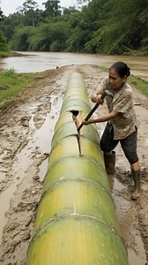 Grandma Opens a Giant Fallen Bamboo and Finds Dozens of Crocodiles! #animals #animalrescue | Fierce Attack