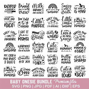 Baby Onesie Svg Bundle, Baby Girl Svg, Little Girl Svg, Cute Baby Onesie Design - Etsy