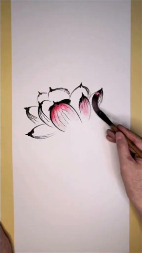 Lotus leaves stretch to the sky, emerald green, red lotus shines. #Ink painting #Chinese painting