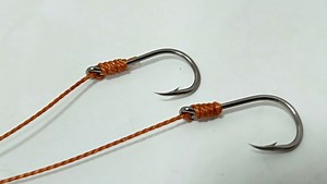 385K views · 3.7K reactions | How To Tie Two Fishing Hook Setup #fishing_hook #fishing_hook_setup #fishing_hook_knots #double_hook_fishing_rig | MHR Fishing | Facebook