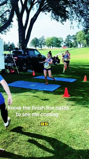 Others celebrate at the finish line—she collapses the moment she crosses it 😳