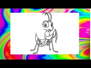 Cute Praying Mantis Coloring 🦗 | Easy Insect Drawing for Kids | Fun Learning Video