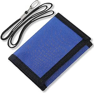 NEICY RFID Blocking Canvas Wallet for Men and Women - Camo Trifold Outdoor Sports Wallets with Magic Sticker for Teen Kids (Blue Set)