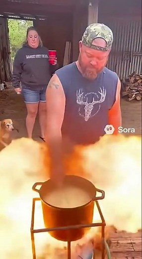 Deep frying burger gone wrong #funny