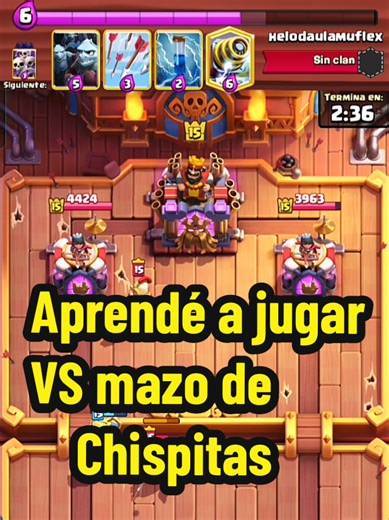 Aprendé a jugar vs mazo de chispitas #clashroyale #mazosclashroyale #sparky #hogrider #Mundogamers24