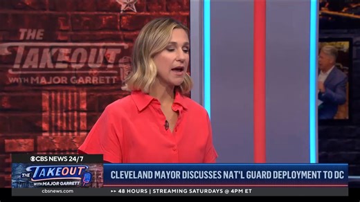 Cleveland Mayor Justin Bibb, a Democrat, says the deployment of National Guard troops to American cities to crack down on crime “is not the answer.” He tells CBS News' Caitlin Huey-Burns on “The Takeout” that President Trump and Republicans in Congress are “politicizing” the issue of public safety and “using political theater to distract Americans.” “One homicide is too many. One shooting is too many. We still have a lot more work to do, but in my opinion, the National Guard is not the solution,