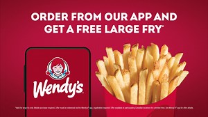 Scrolling never tasted so good. Download the Wendy’s app and get a FREE large fry with purchase. | Wendy's | Facebook