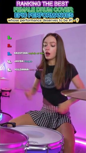ranking the best female drum cover epic performances #shorts #viralshorts