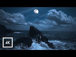 Soothing Ocean Sounds for Sleep Under Moonlight ASMR