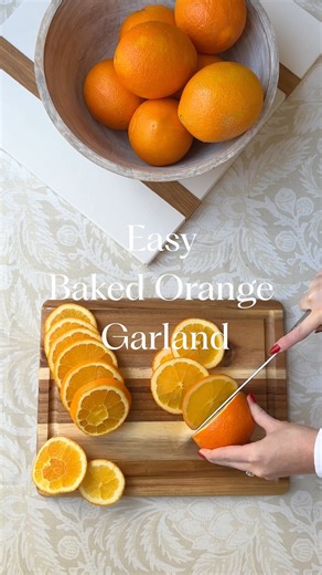 Homemade citrus garland is a festive way to incorporate natural elements into fall and holiday decor. 🍊 Fun for all ages, bring nature indoors with this easy tutorial. #serenaandlily | Serena & Lily