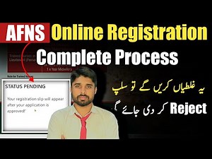 How to Register Online For AFNS | AFNS Complete Online Registration Step by Step