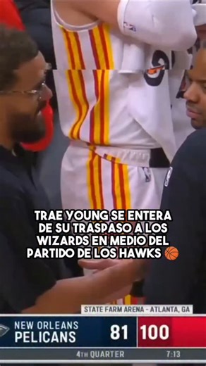 Hispanic Sports Media on Instagram: "¡Impacto total en plena jornada NBA! 😳🏀 Trae Young, quien no vio acción anoche con los Hawks, se enteró de su traspaso a los Washington Wizards en medio del partido y aprovechó el momento para despedirse de sus compañeros en Atlanta. Una escena tan inesperada como emotiva, que marca el cierre de una etapa y el inicio de un nuevo reto en la capital. 🎥 Mira el momento completo ¿Qué opinas de este cambio? 👀 #NBAxHSM"