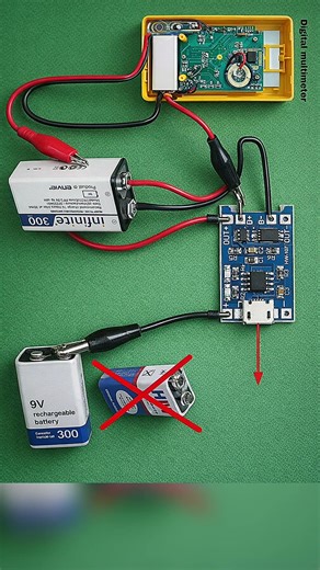 Connect a 3.7V lithium battery to B+ and B− of #electronicsproject